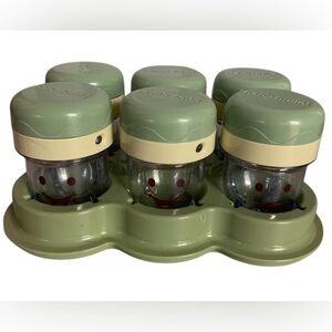 Baby Bullet Baby Food Storage Containers-Lot of 6 With Holder Screw Off Lids